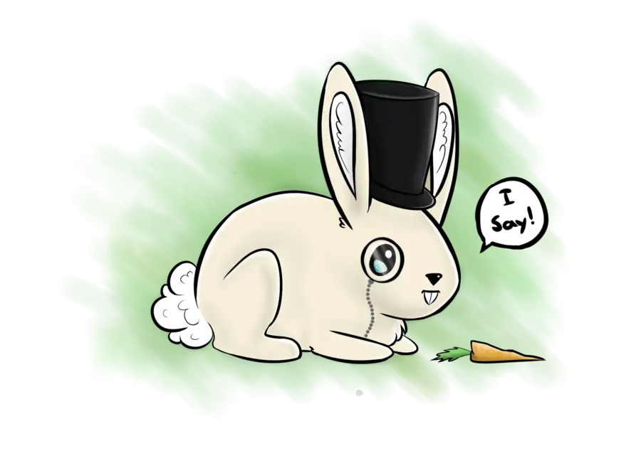 Cartoon Rabbit with Top Hat
