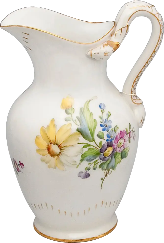 Floral Porcelain Pitcher with Handle