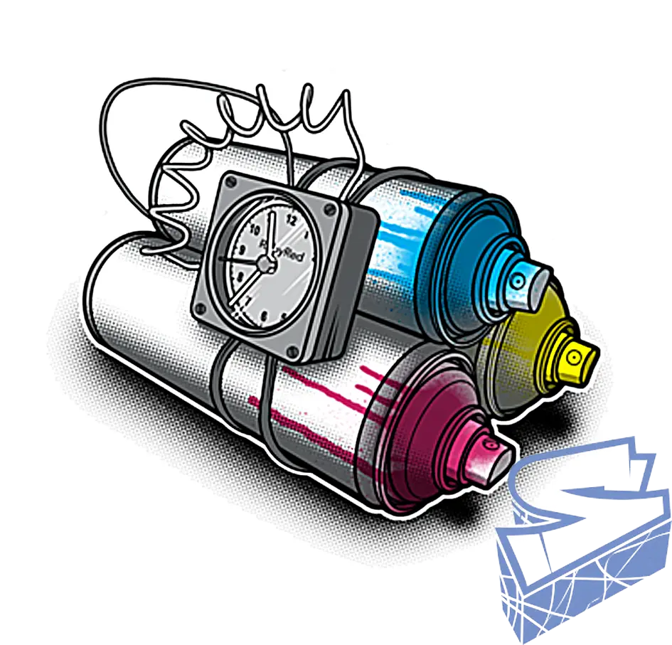Spray Cans with Timer Illustration