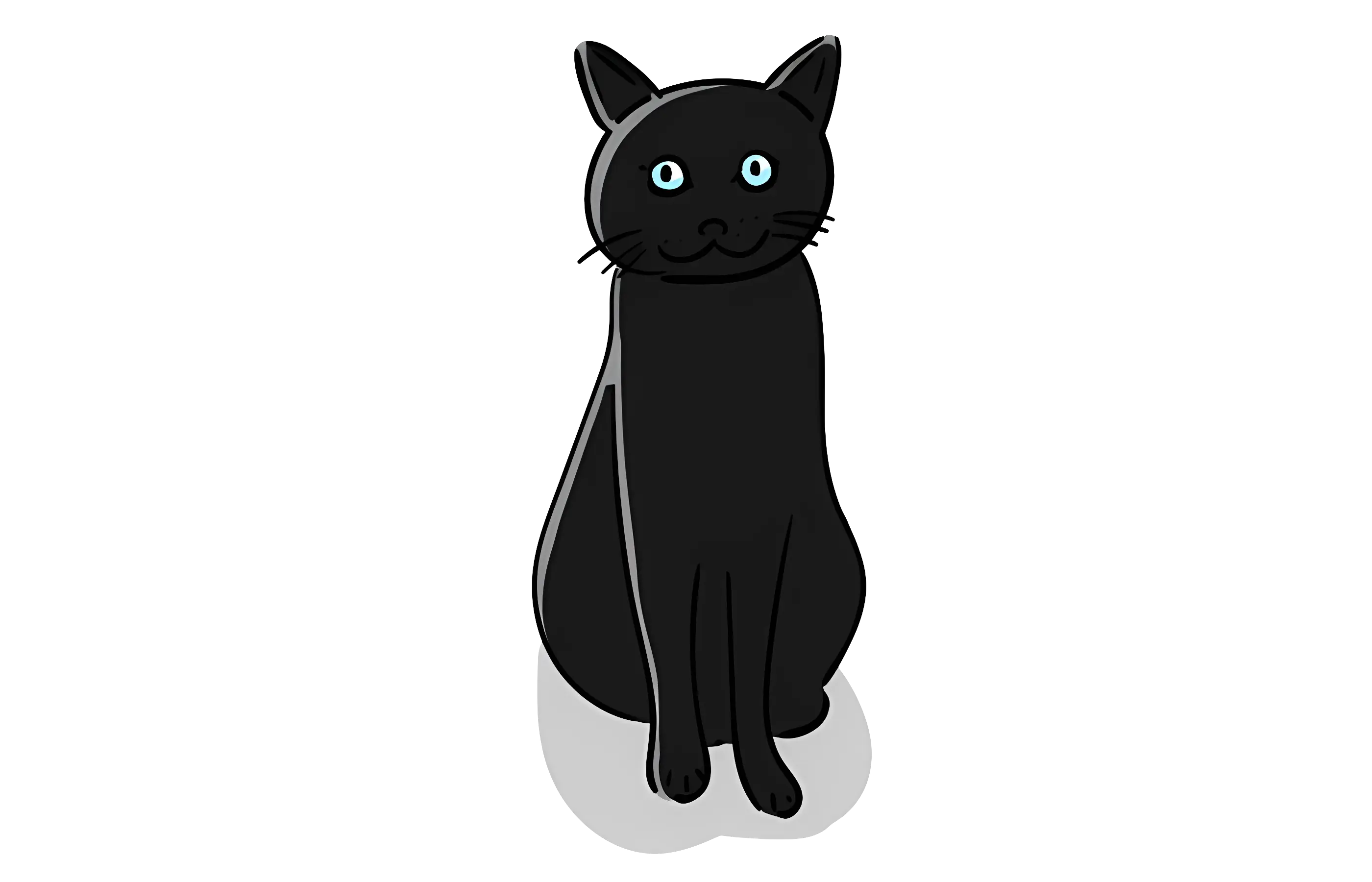 Cute Black Cat Sitting