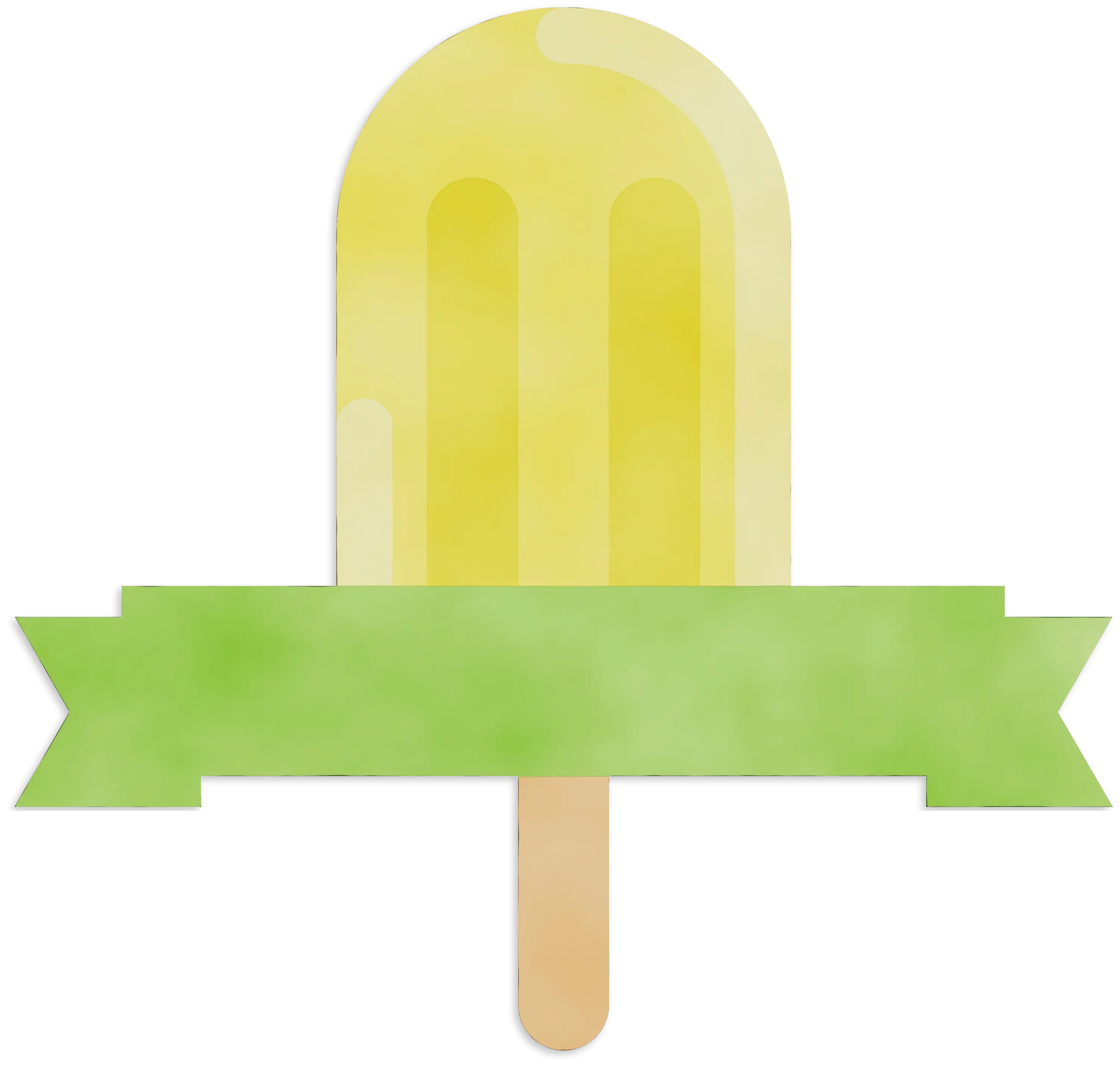 Yellow Popsicle with Green Banner