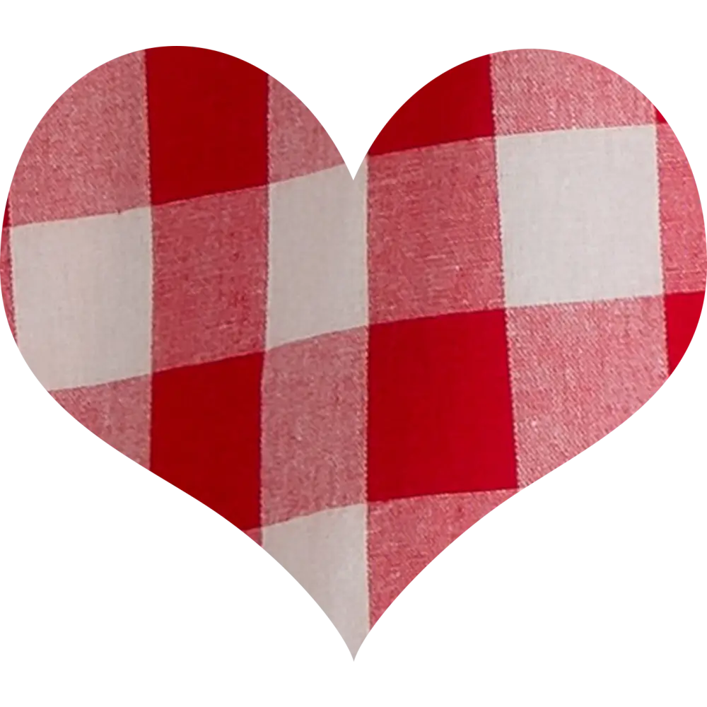 Red and White Checkered Heart Pattern Design