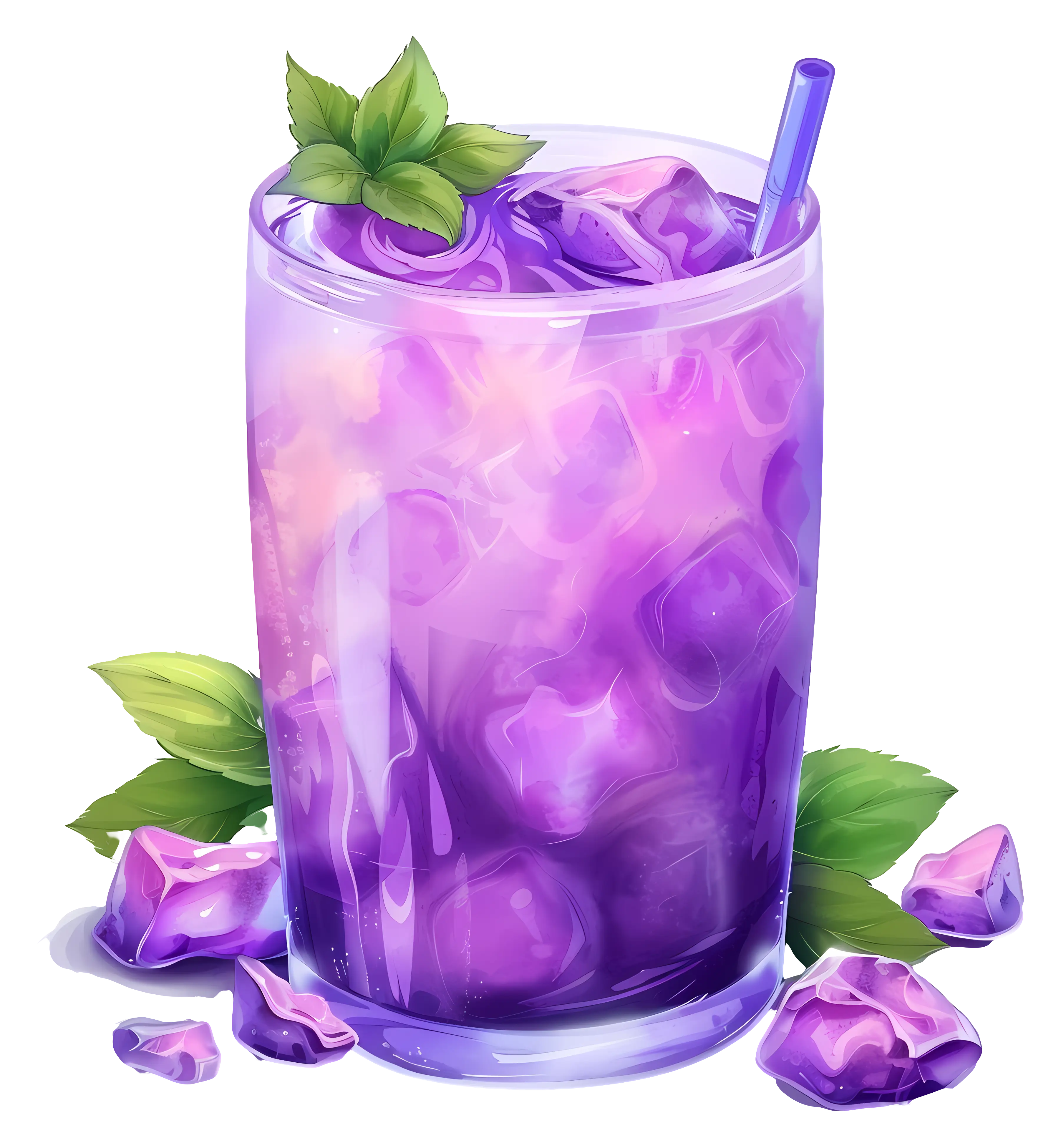 Refreshing Purple Drink with Ice