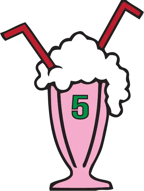 Pink Milkshake with Two Straws