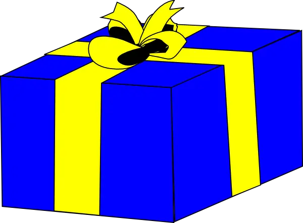 Blue Gift Box with Yellow Ribbon