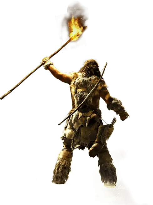 Caveman Holding a Torch