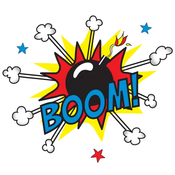Comic Explosion Design with BOOM Text