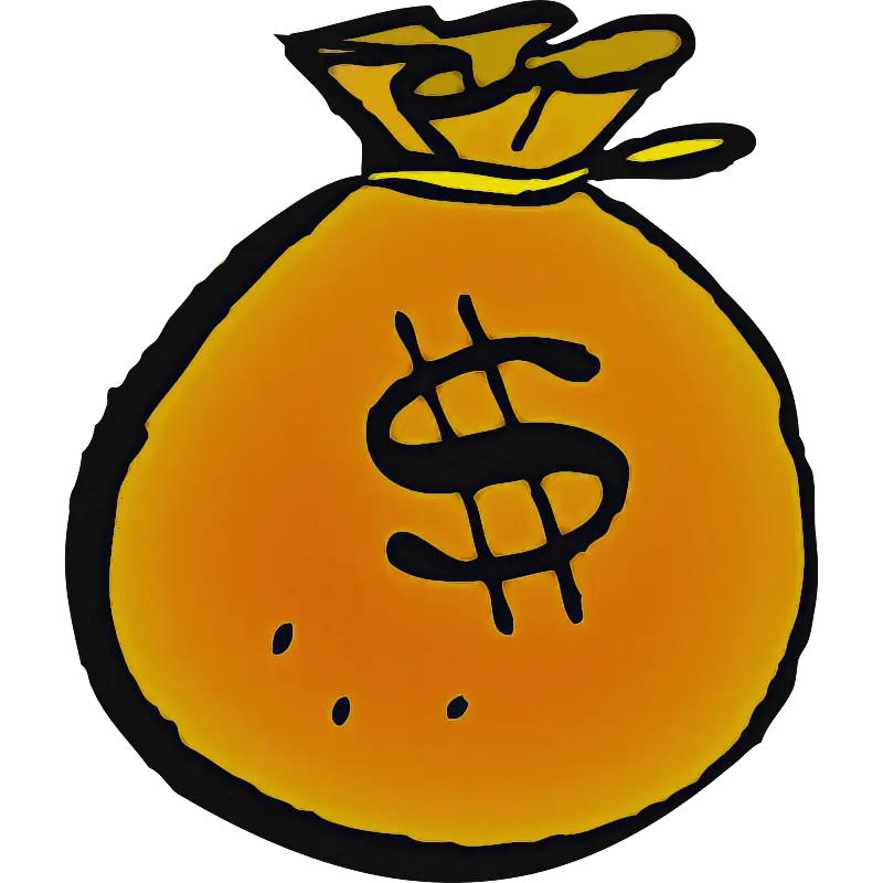 Yellow Money Bag Cartoon Illustration