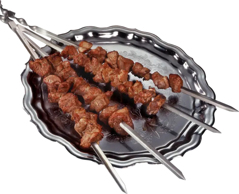 Delicious Grilled Meat Skewers on a Plate