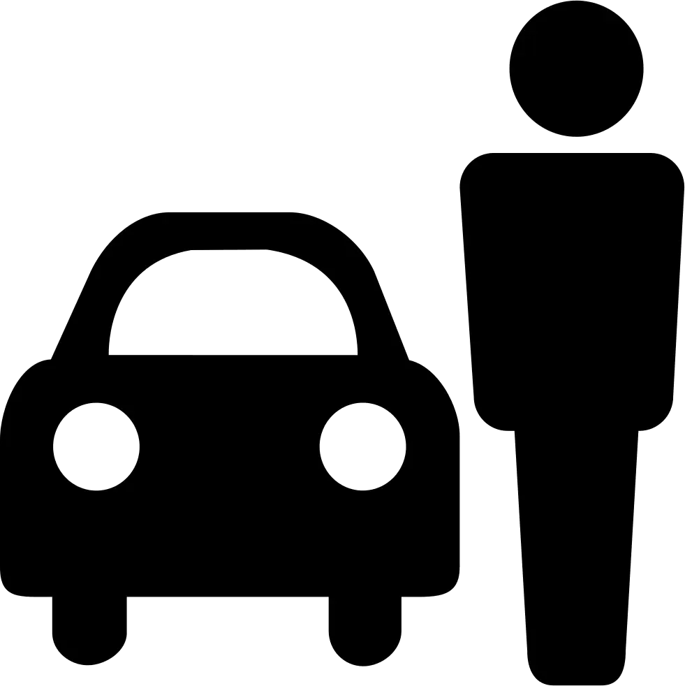 Simple Icon of Person and Car