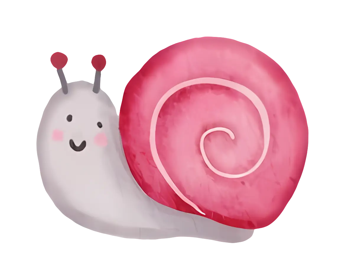 Cute Snail with Pink Shell