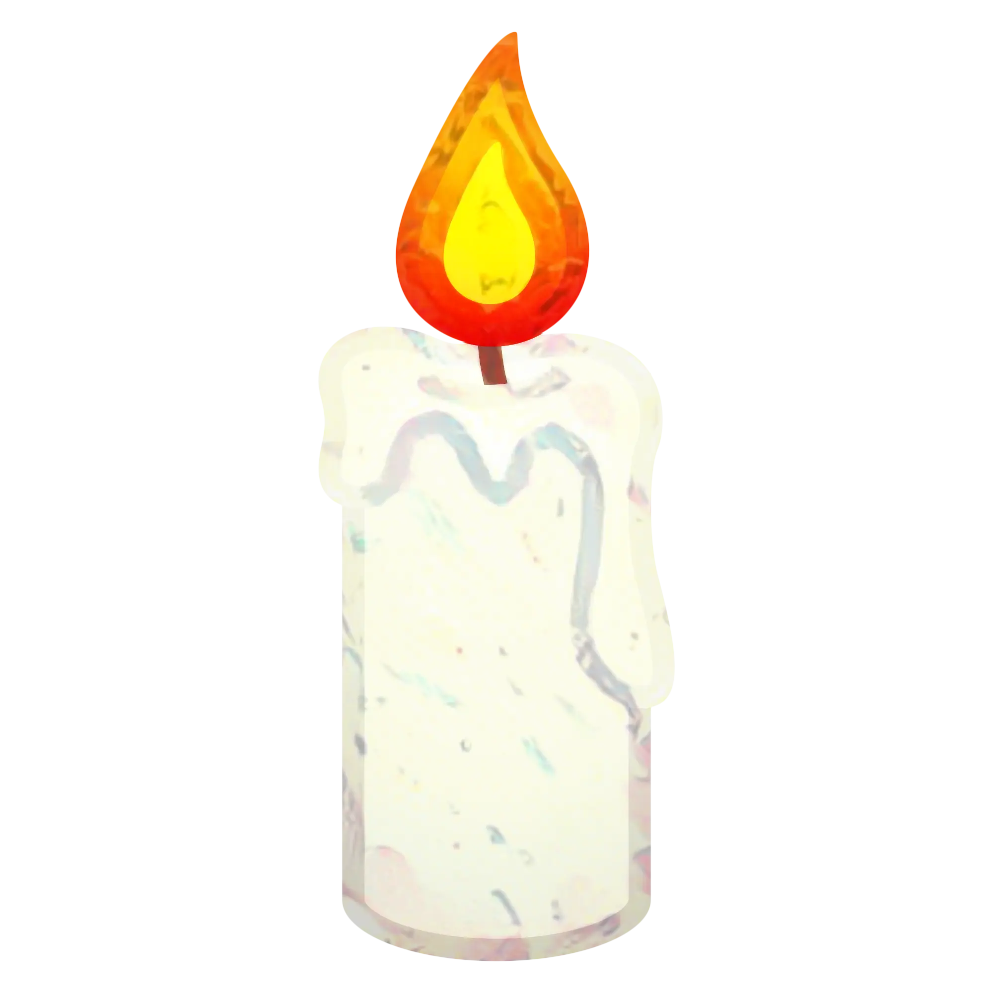 Burning Candle with Flame