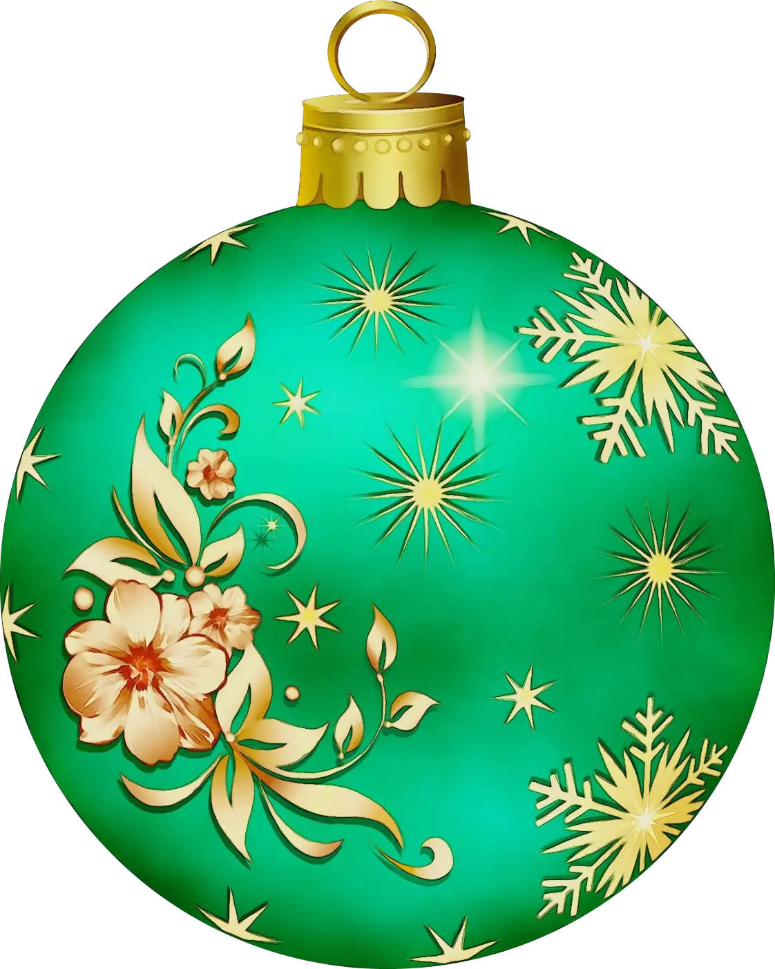 Green Floral Christmas Ornament