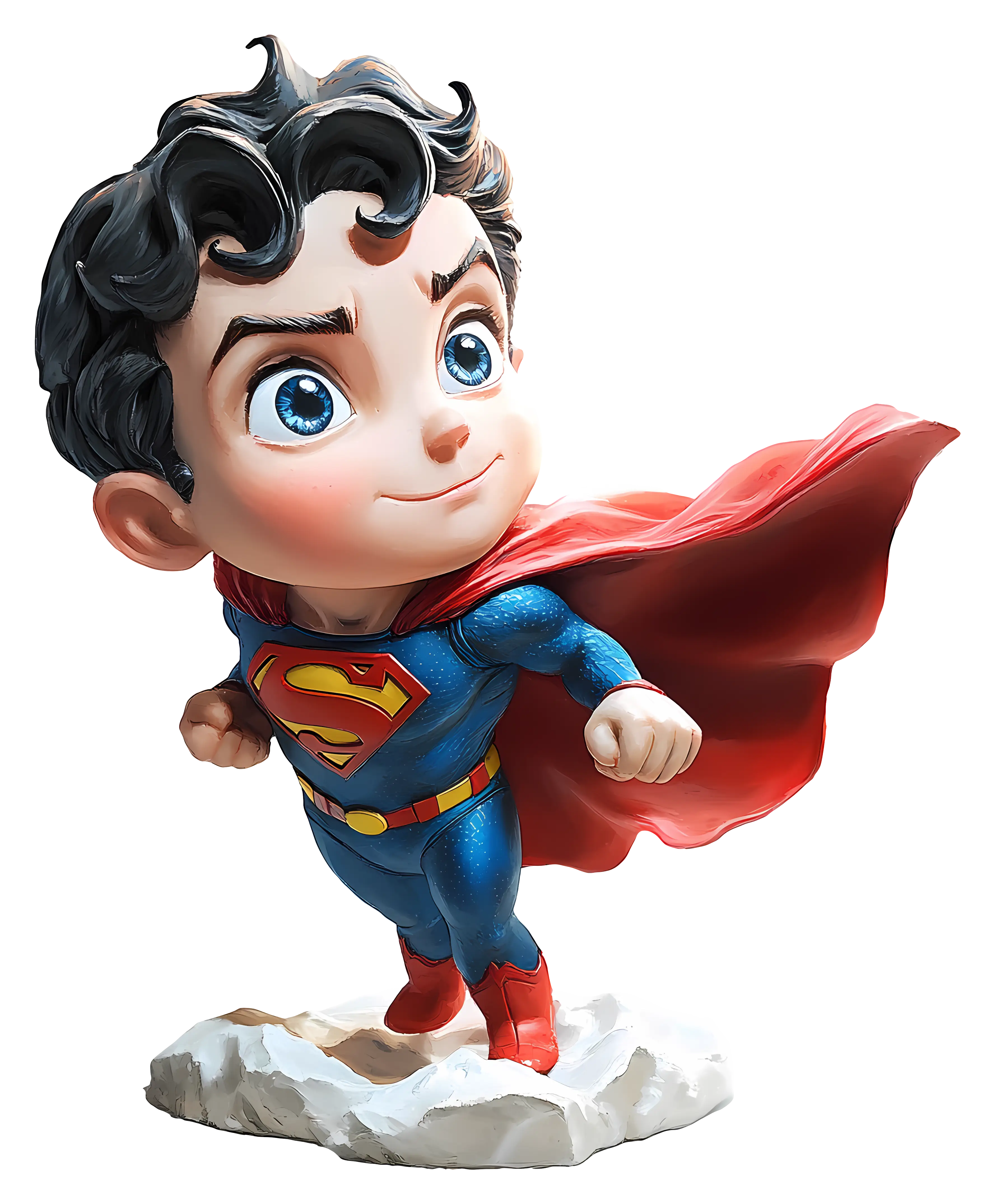 Superhero Figurine with Red Cape