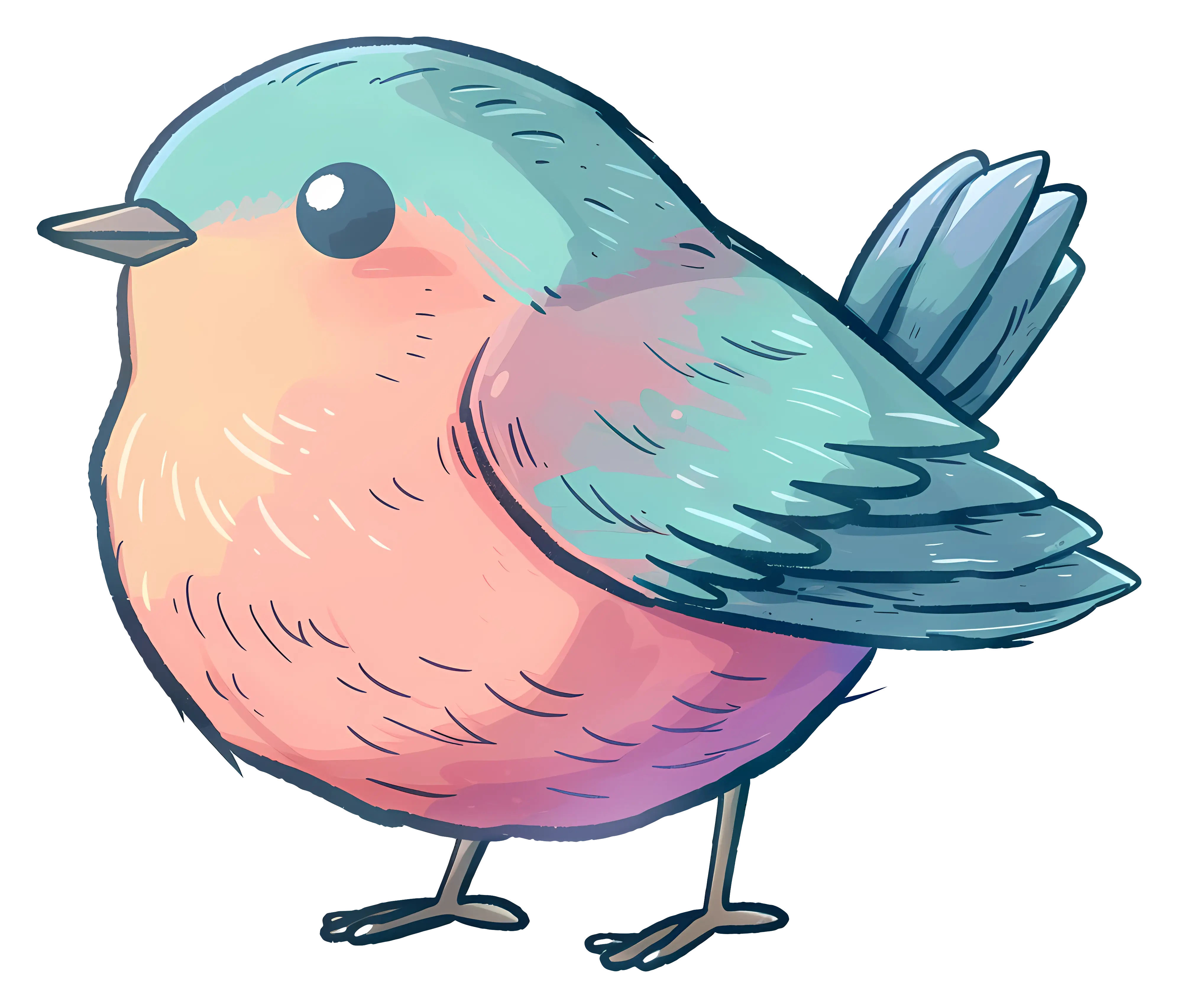 Adorable Chubby Bird Cartoon