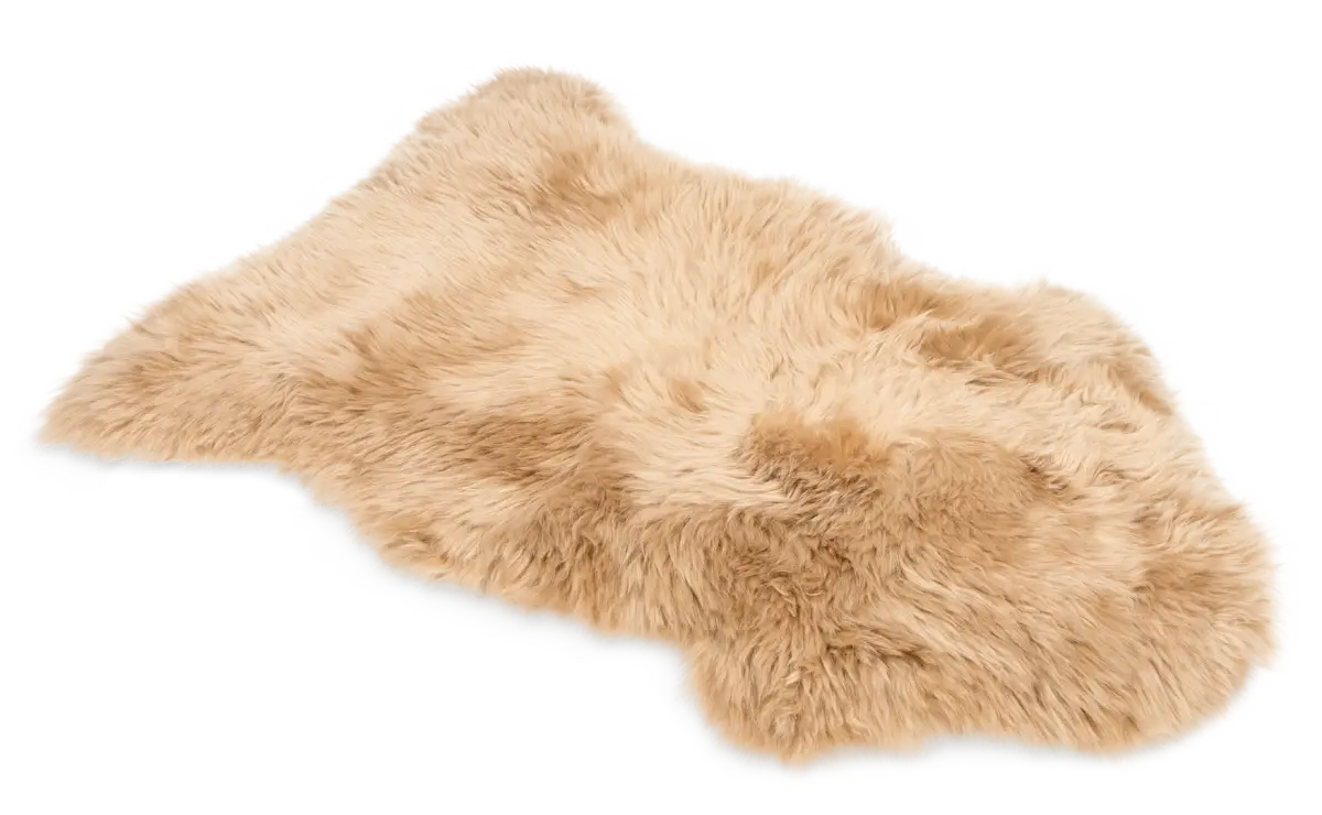 Soft beige fur rug