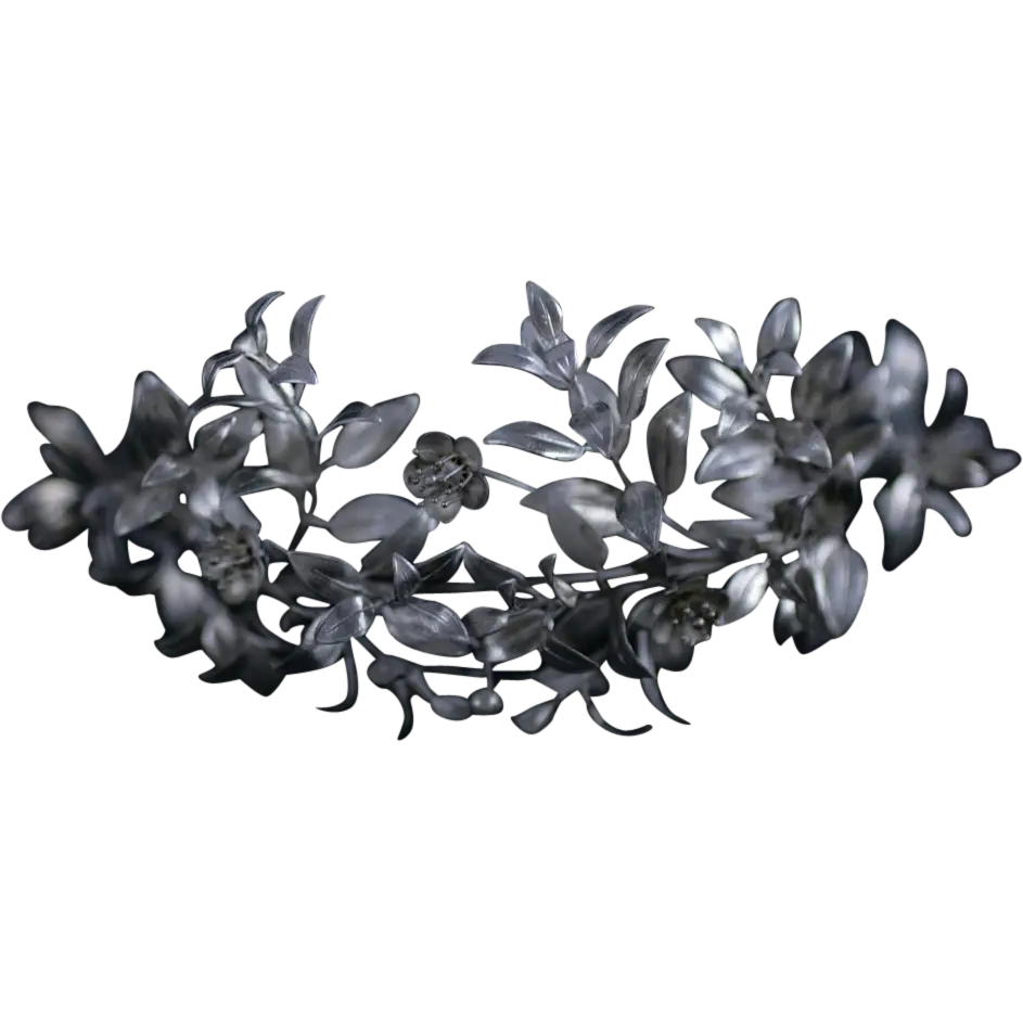 Black Floral Wreath Decoration
