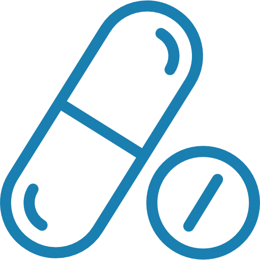 Medical Capsule and Pill Blue Icon Illustration
