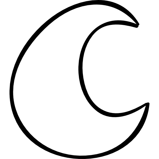Crescent Moon Simple Outline Symbol