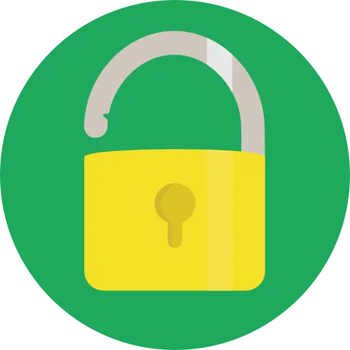 Yellow Unlocked Padlock Icon