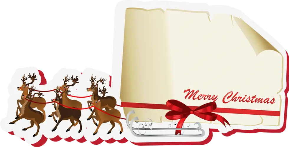 Merry Christmas Card with Reindeer