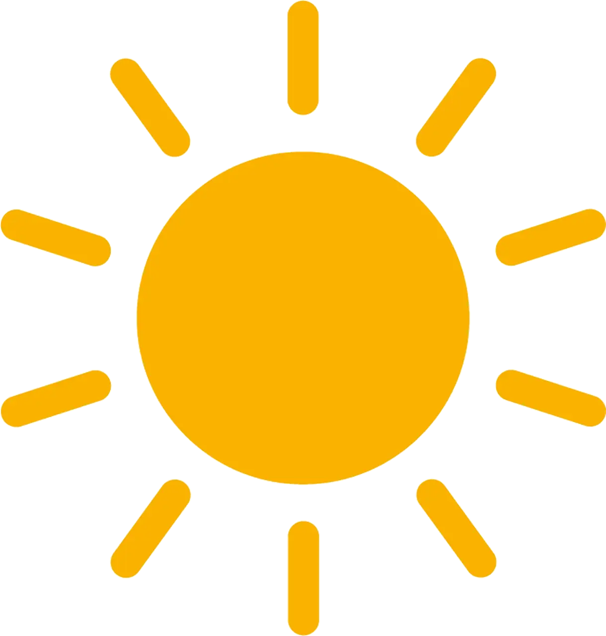 Bright Yellow Sun Icon Symbol