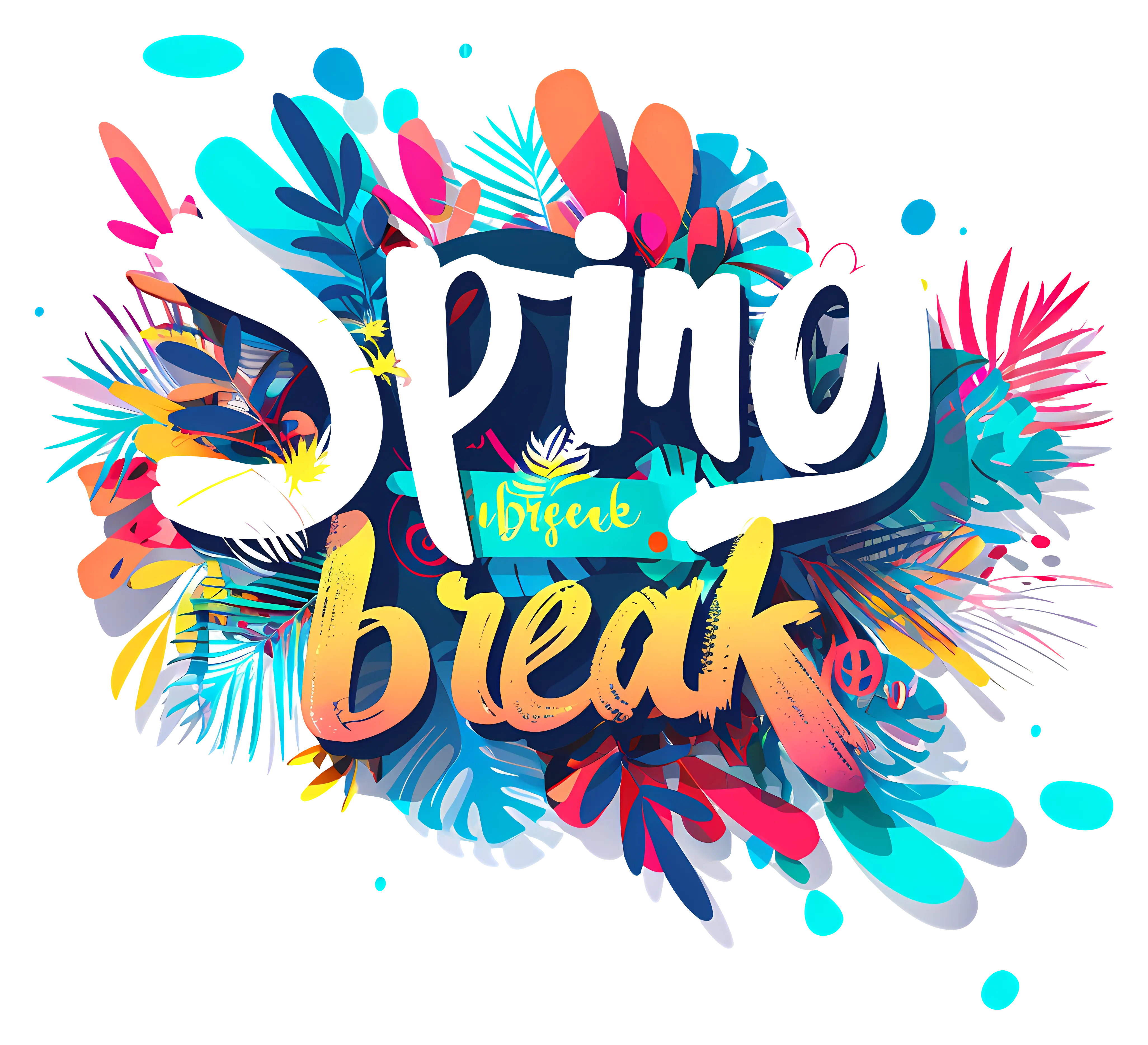 Colorful Spring Break Text Design