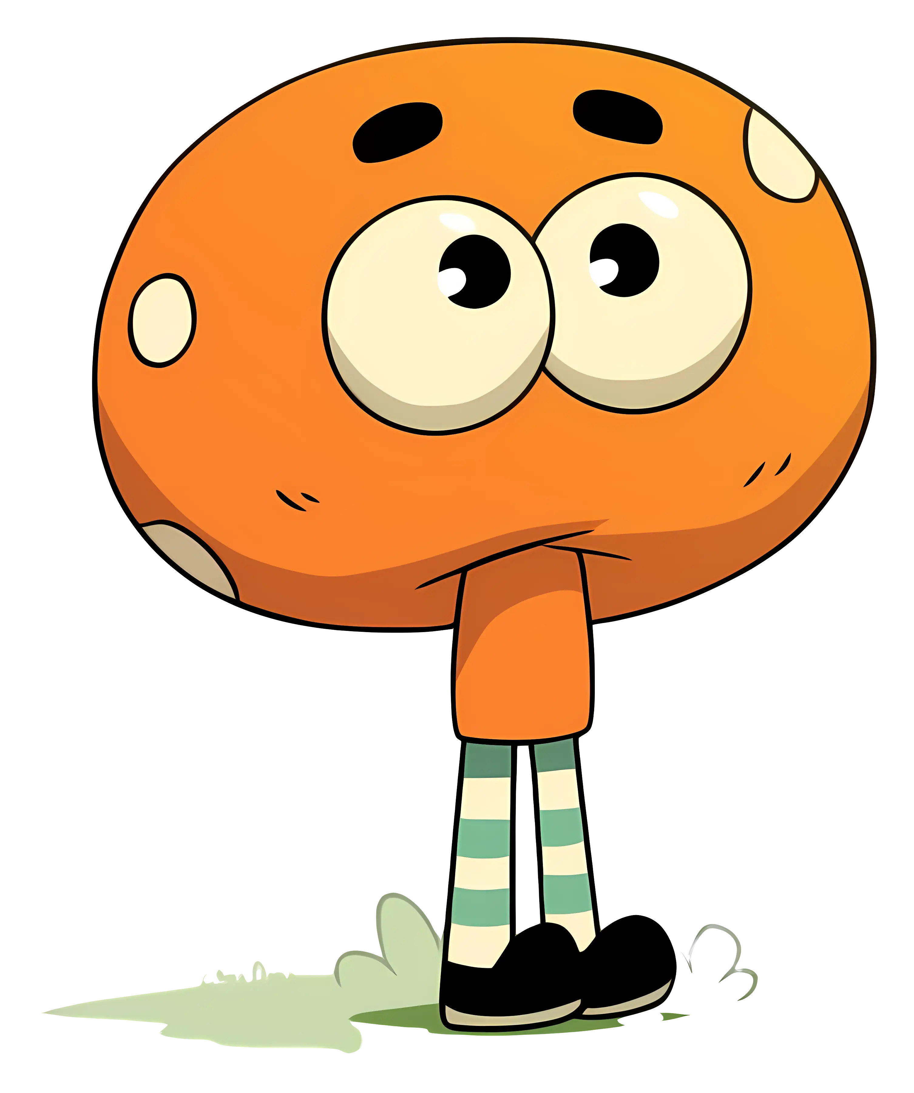 Shy Orange Cartoon Character