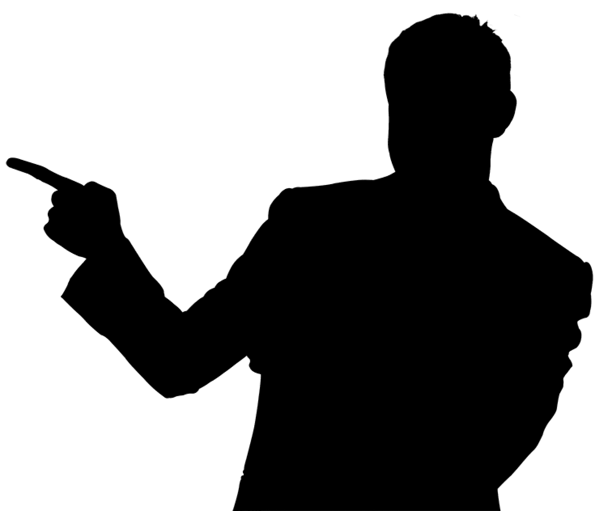 Silhouette of Person Pointing