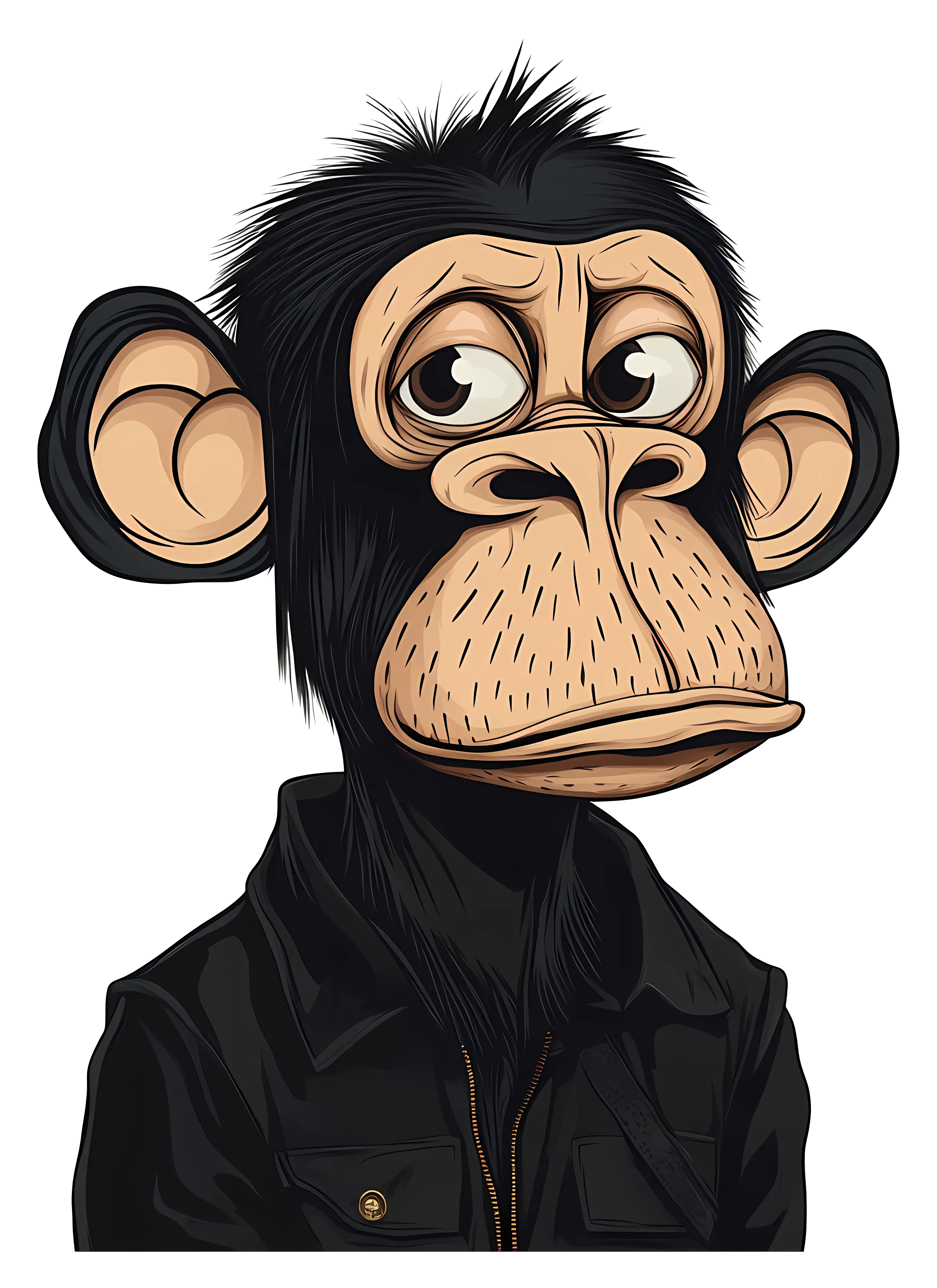 Monkey in Jacket Cartoon Illustration