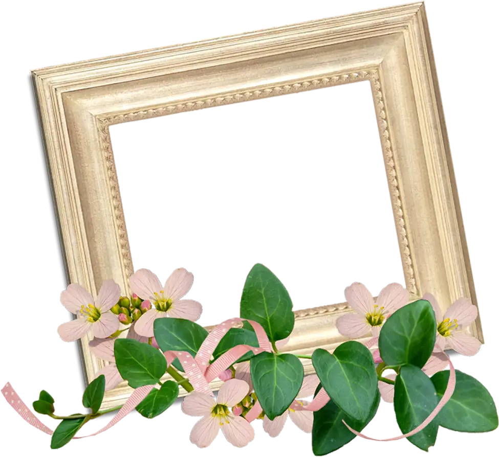 Golden Flower-Decorated Frame