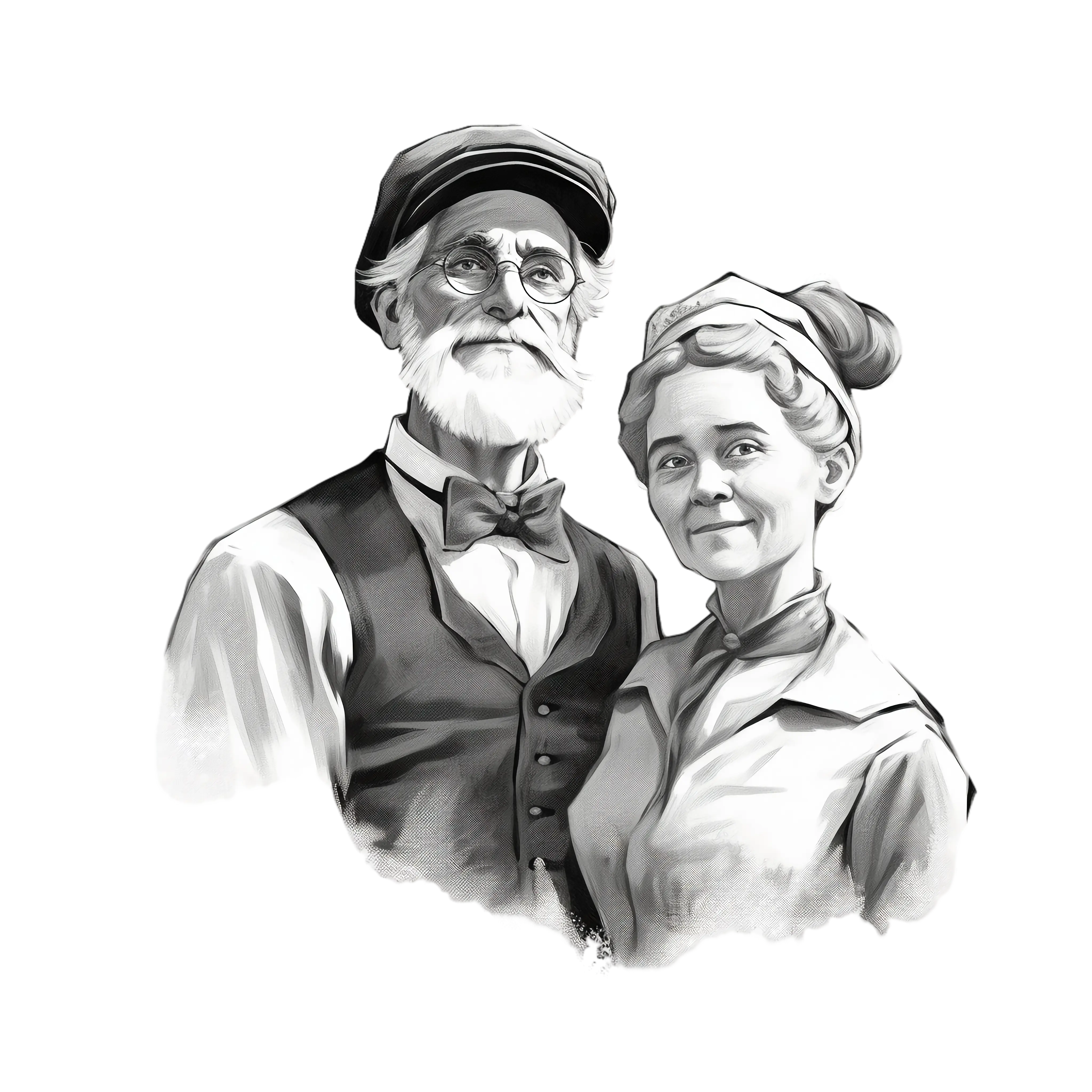 Vintage Portrait of an Old Couple