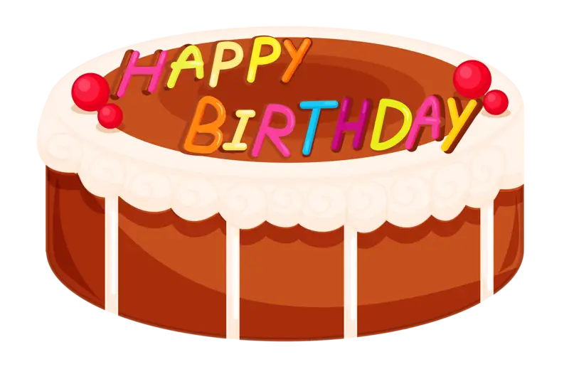 Happy Birthday Cake with Decorations
