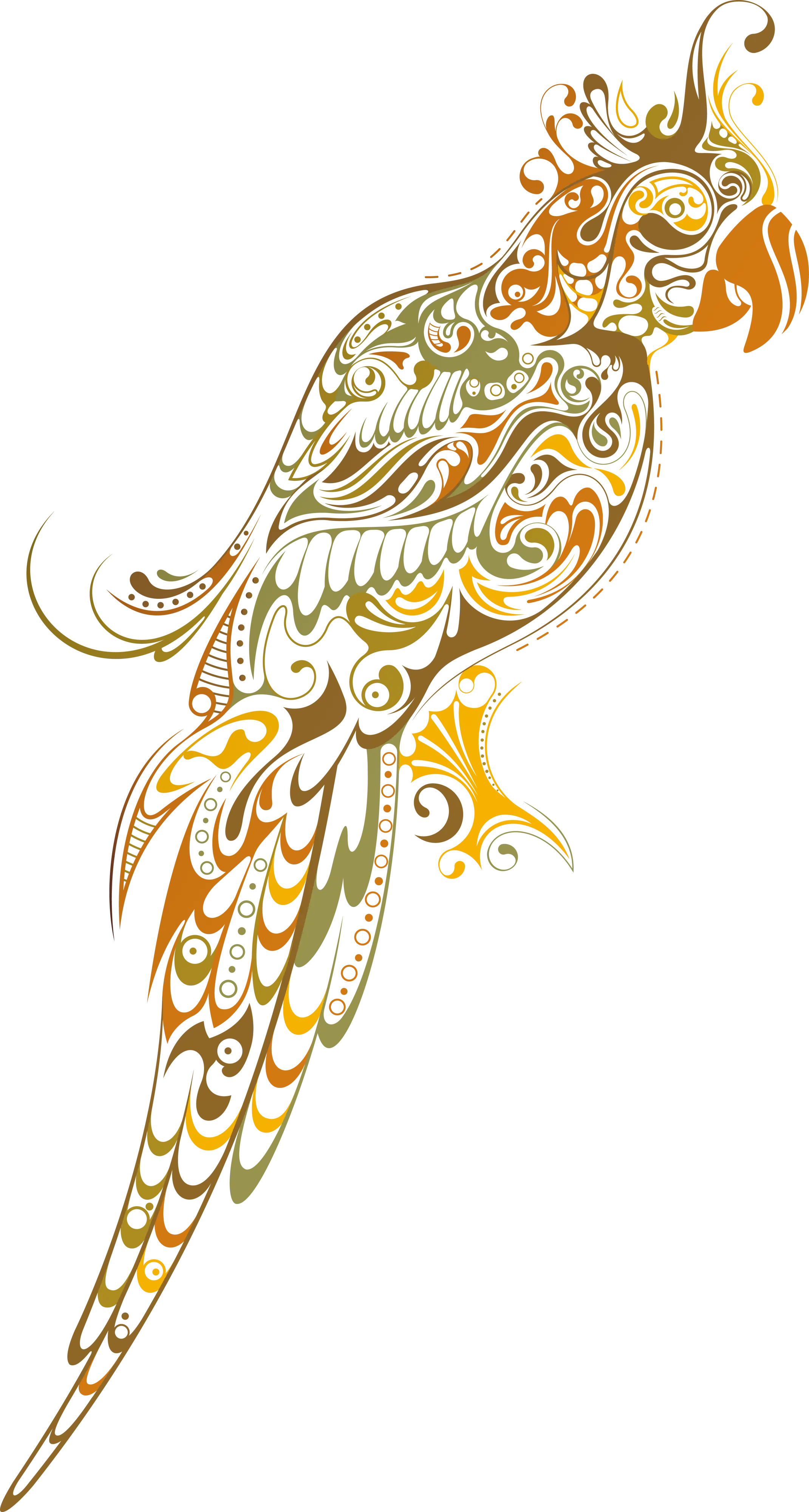 Intricately Designed Ornamental Parrot Illustration