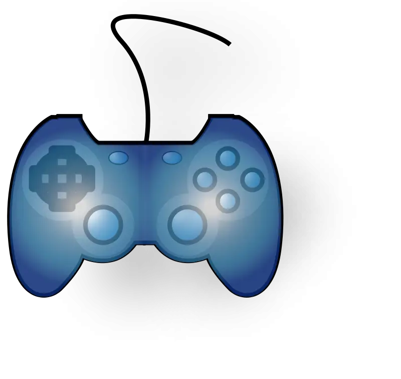 Blue Wired Game Controller for Gaming
