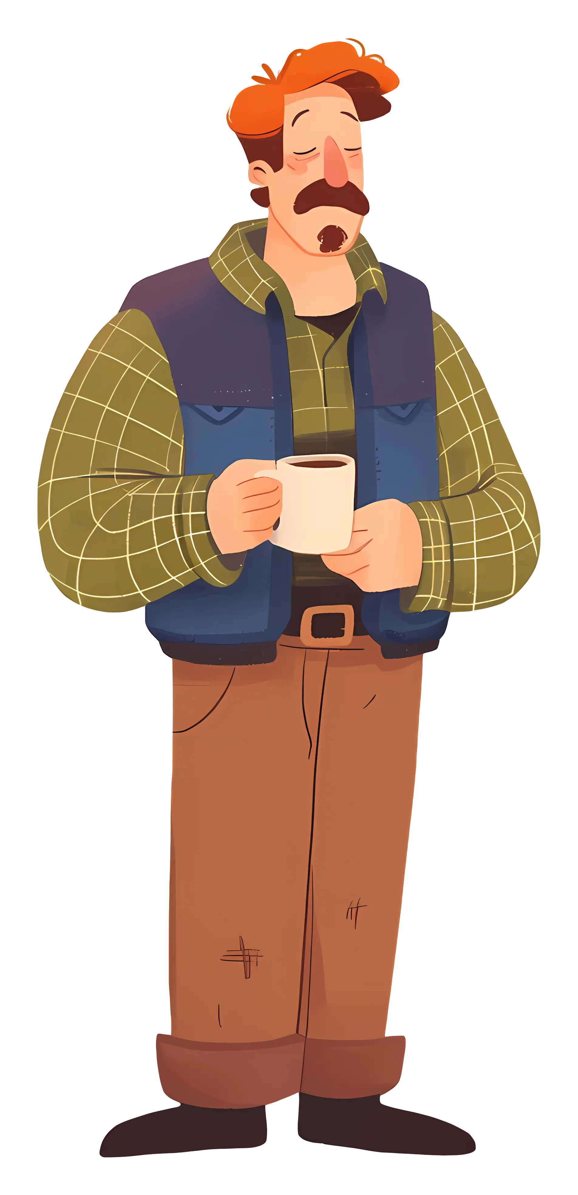 Casual Man Enjoying Coffee