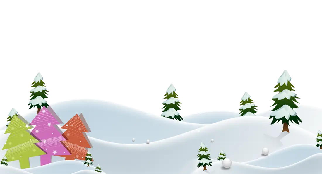 Colorful Winter Landscape with Snow and Trees
