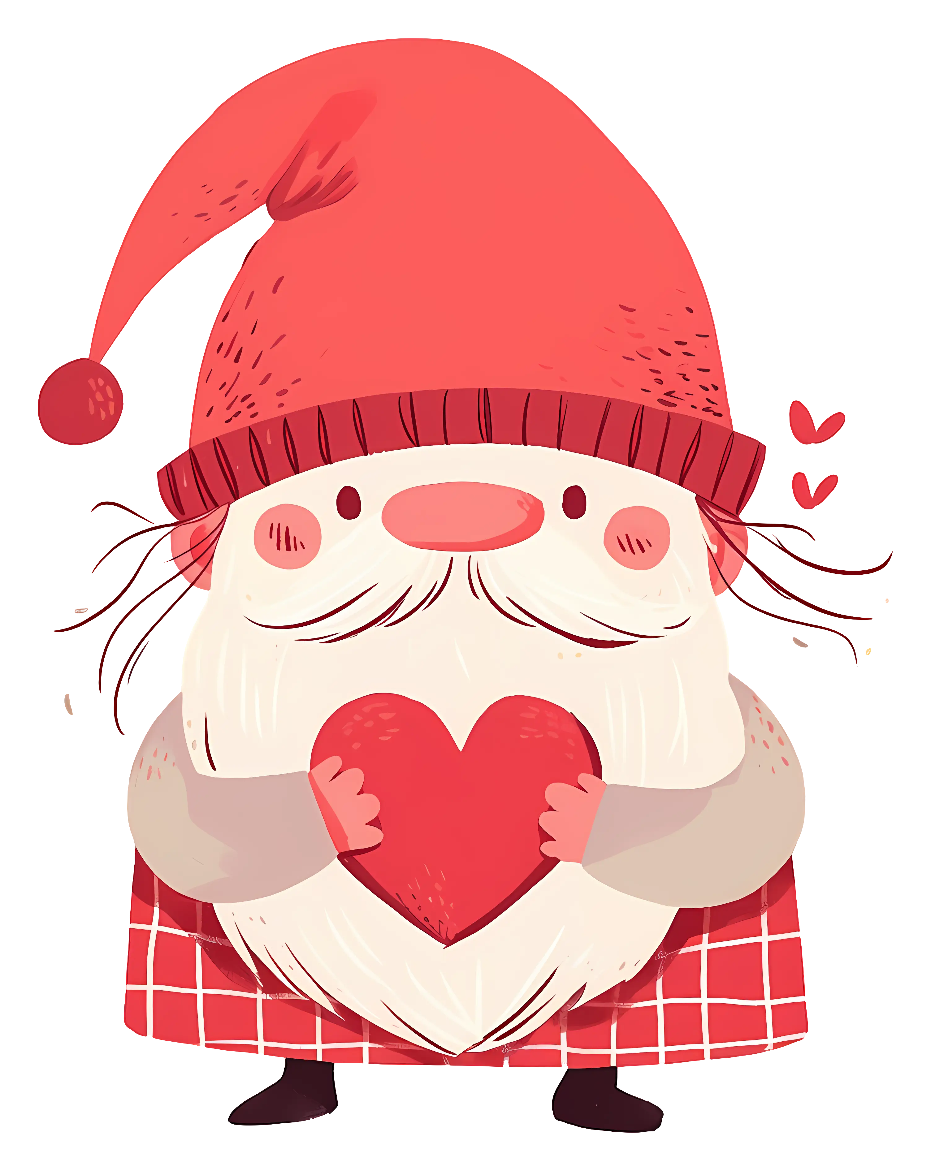 Gnome with Heart and Red Hat