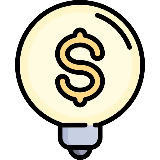 Dollar Symbol Inside a Lightbulb Illustration
