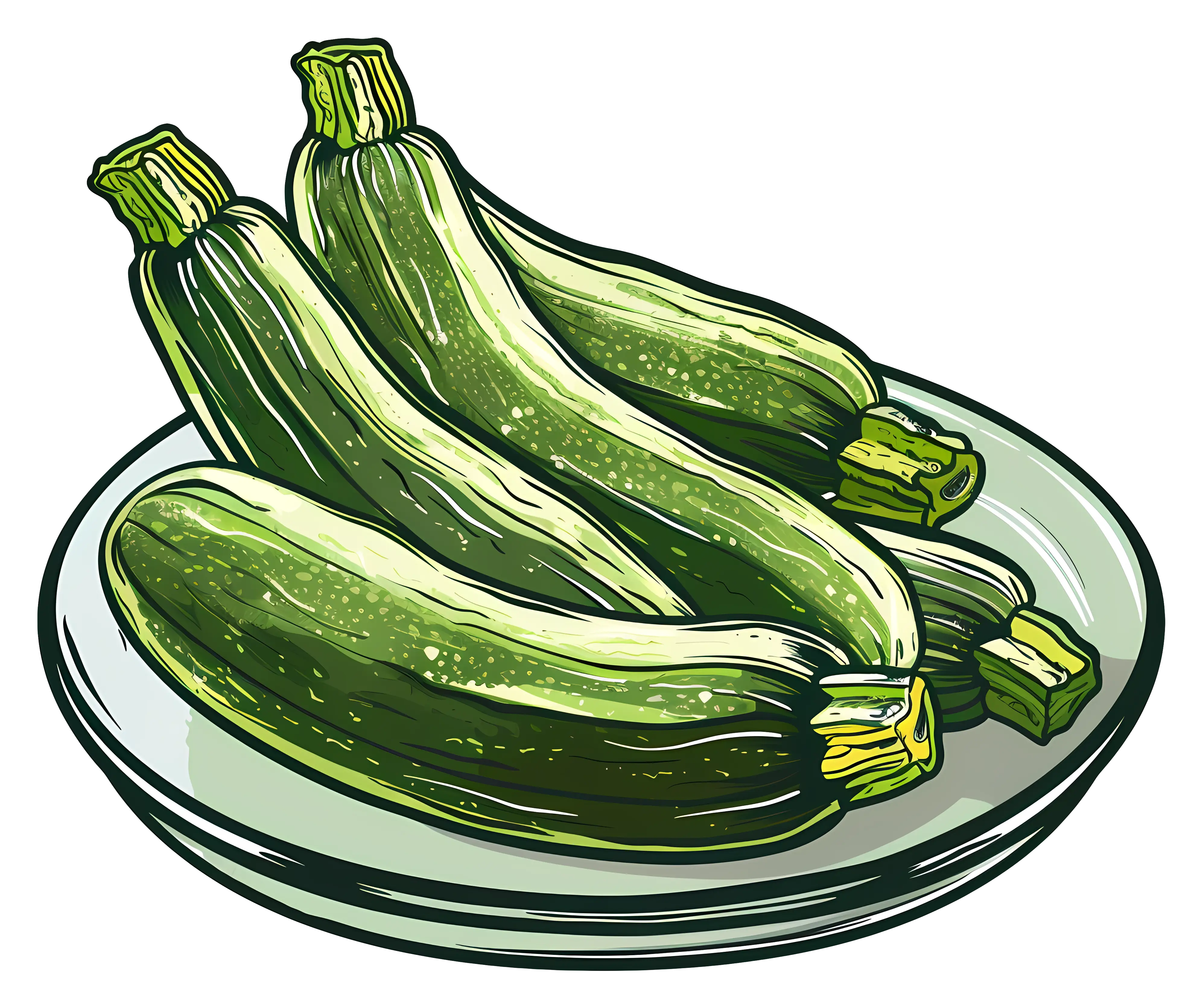 Fresh Zucchini on Plate