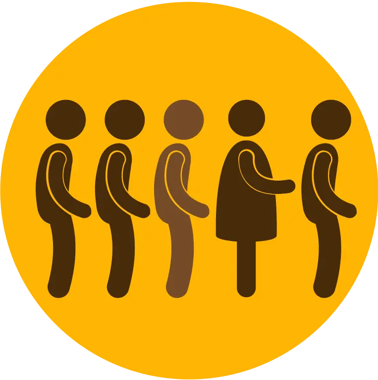 Queue of People Illustration