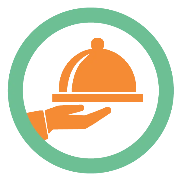 Serving Tray Symbol for Hospitality