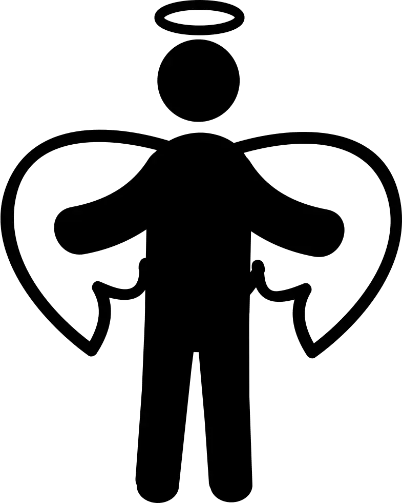 Silhouette of Angel with Halo and Wings
