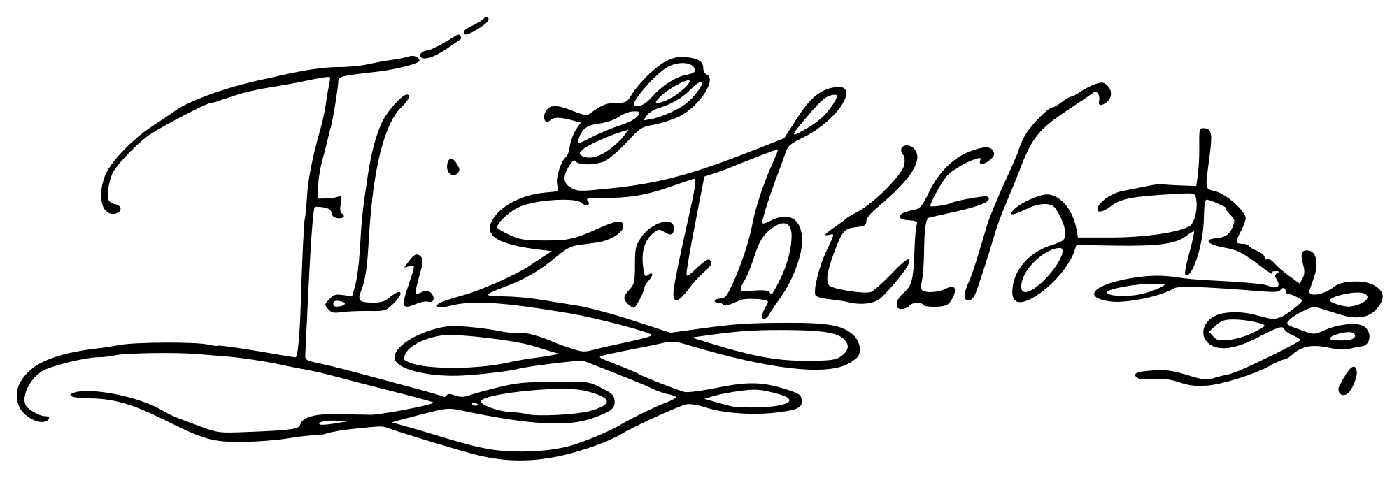 Elizabeth Signature in Artistic Calligraphy