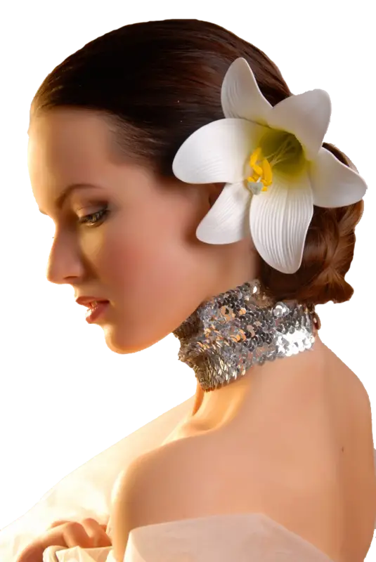 Woman with Flower in Hair