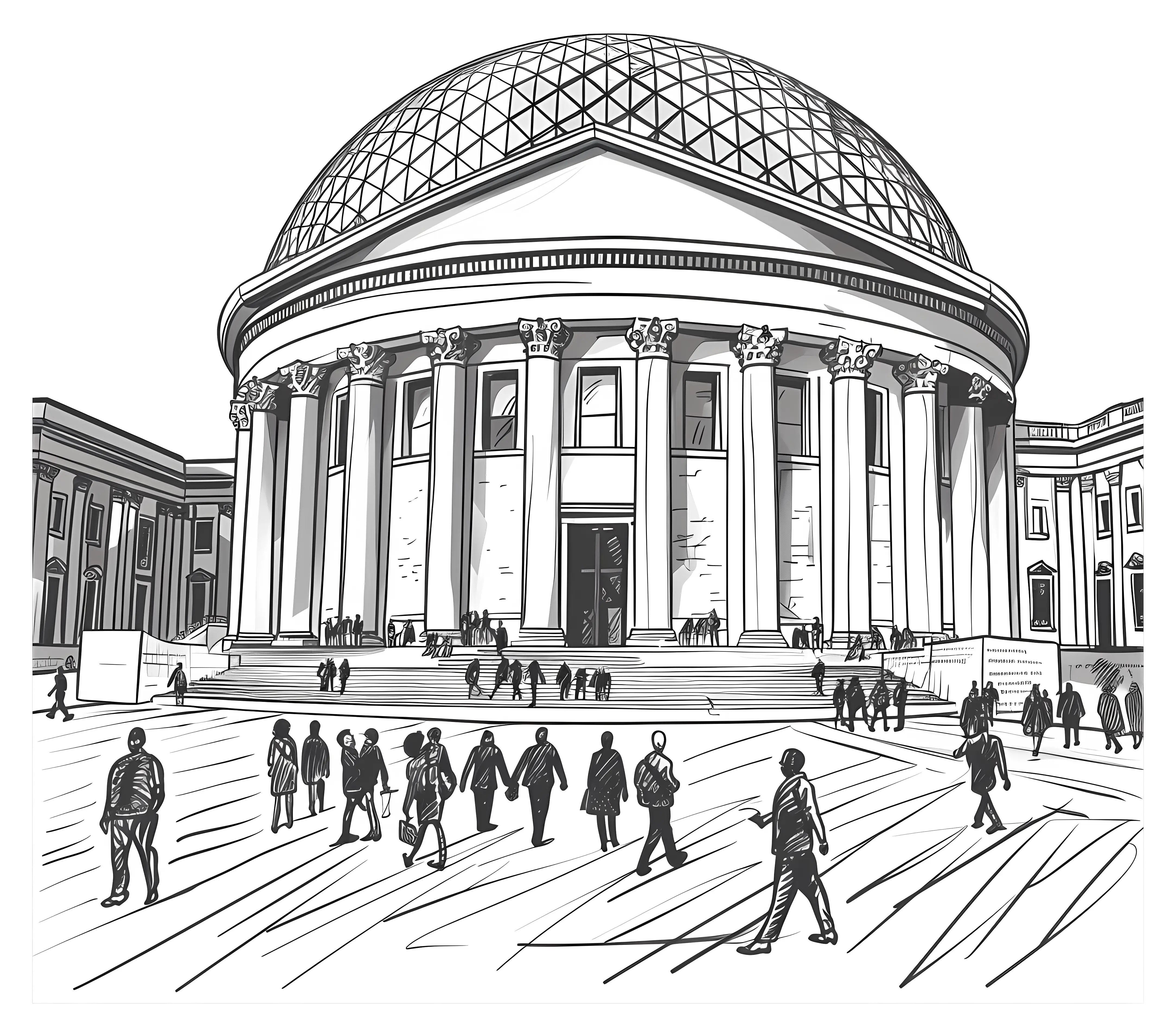 Sketch of a Dome Building