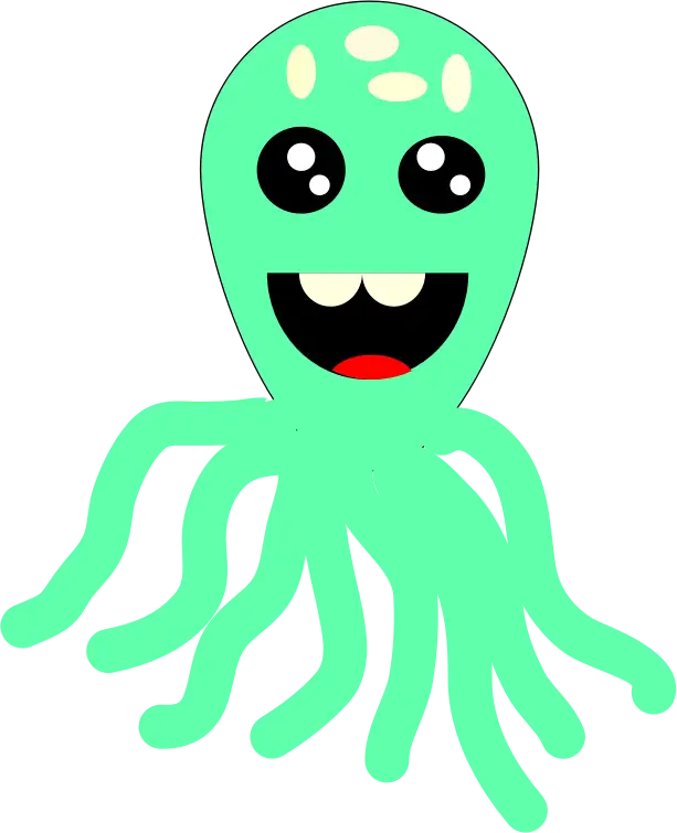 Green Octopus Cartoon
