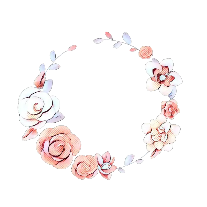 Floral Wreath Frame with Delicate Flowers