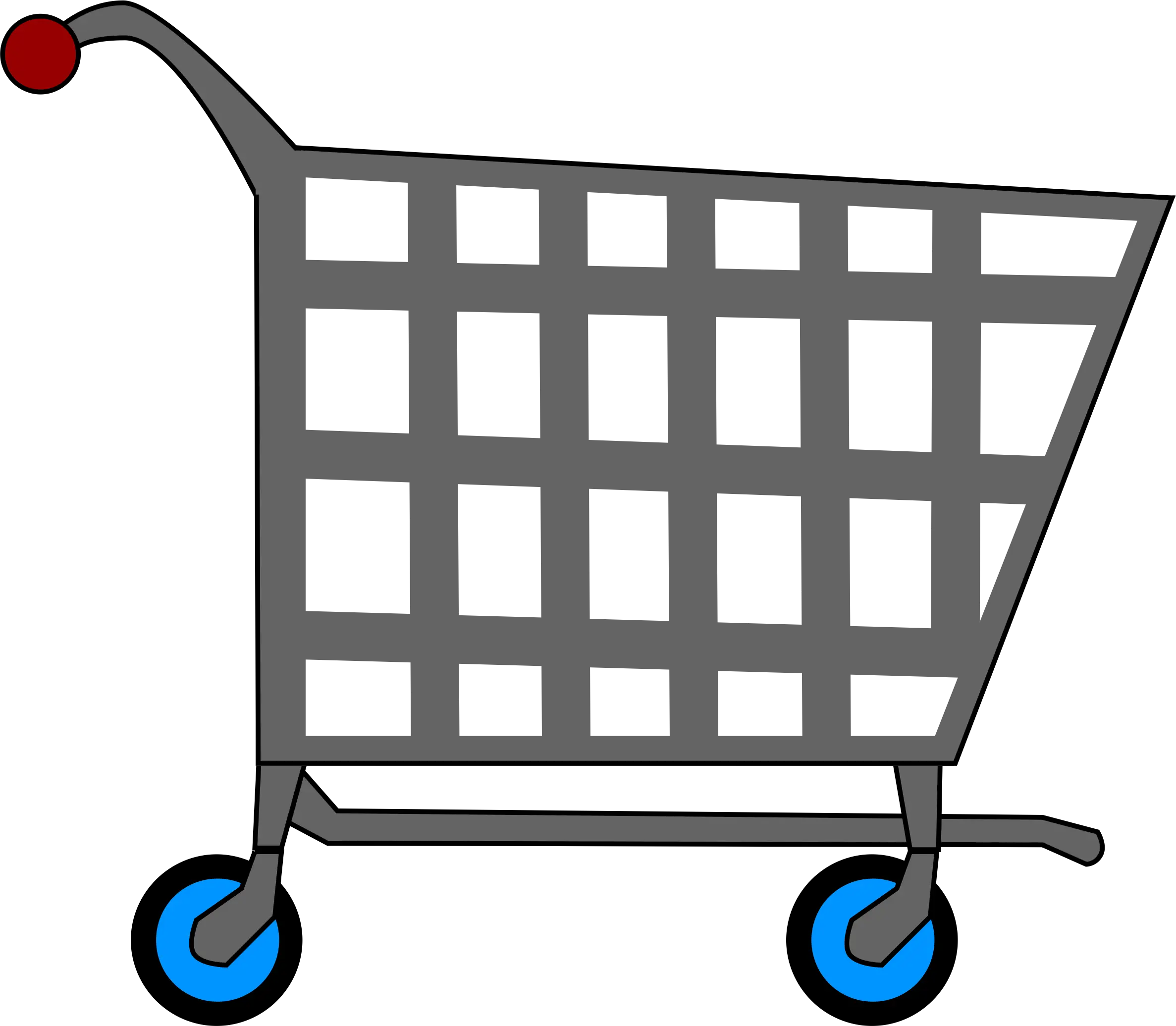 Grey and Blue Shopping Cart