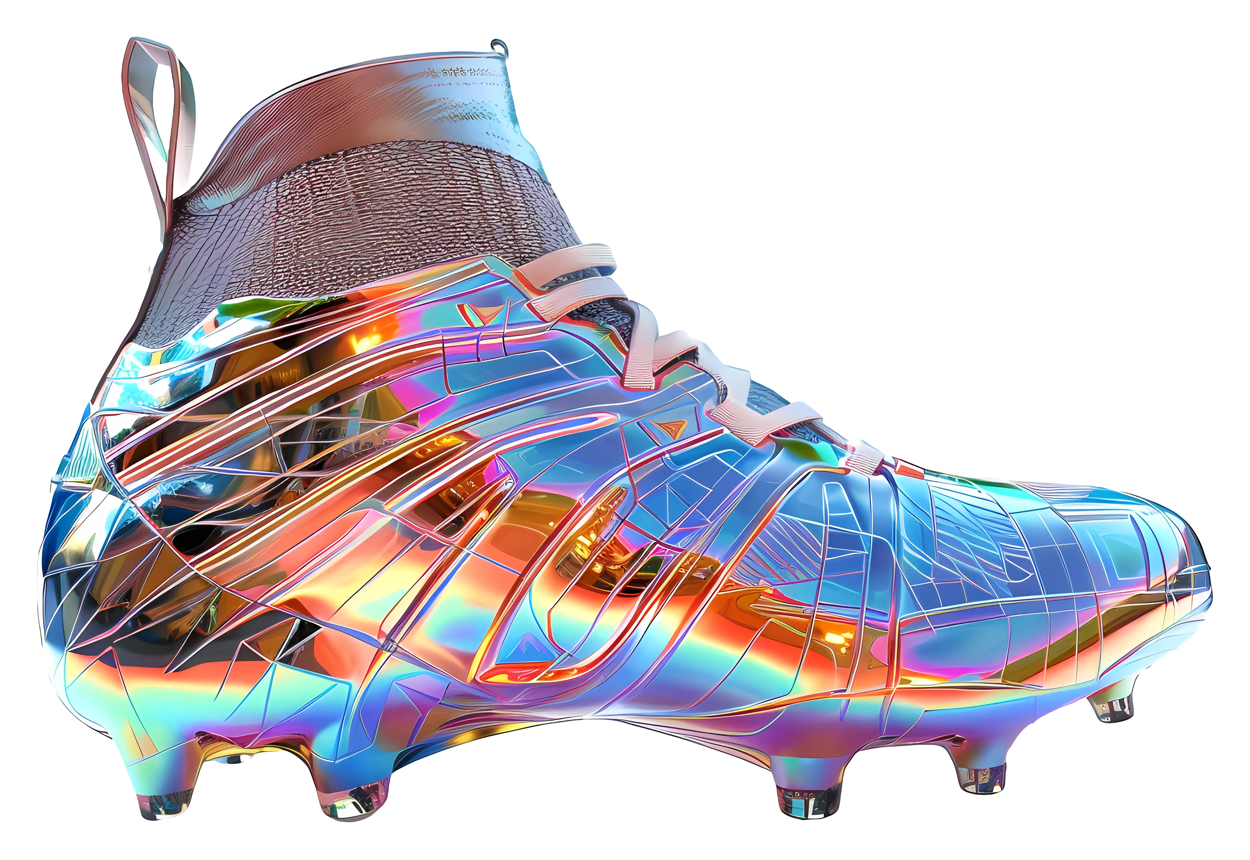 Shiny Holographic Soccer Cleat Design